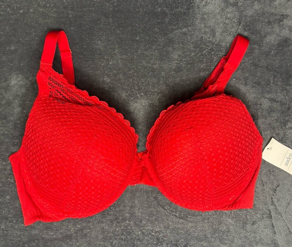Auden Women's Red Lace Underwire Bra Size 40DDD NWT
